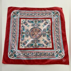 Vintage Made in The USA Multicolor Native American Thunderbird Motif Bandana